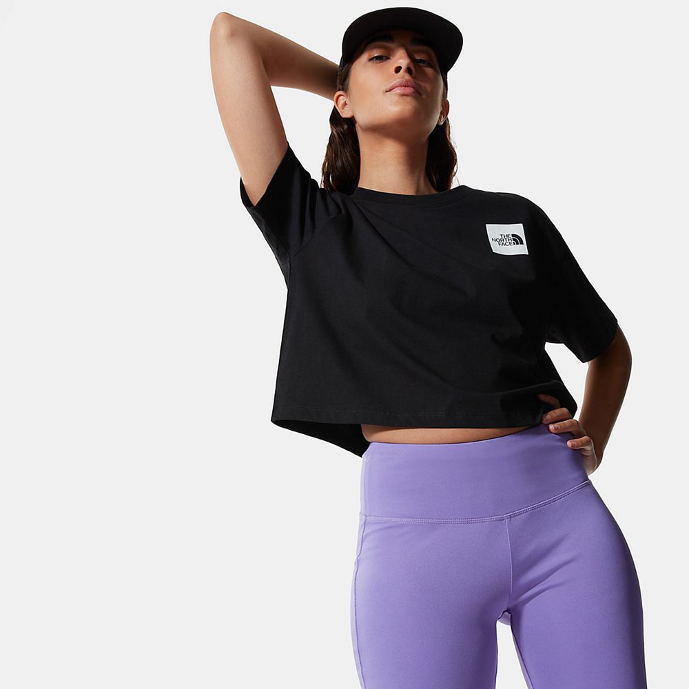 The North Face T-Shirts Womens Australia - The North Face Cropped Fine Black (FJK-179683)